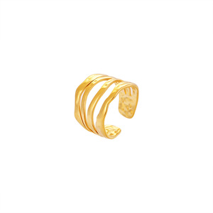 2026 Women's Trendy Irregular Shape 18k Gold Plated Stainless Steel Adjustable <b>Open</b> <b>Ring</b> Waterproof Fashion Jewelry - Product Image 6