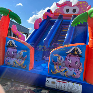 Castillo inflable con tobogán de pulpo, de calidad comercial, con temática oceánica, para fiestas infantiles, marca Piepusama. - Product Image 3