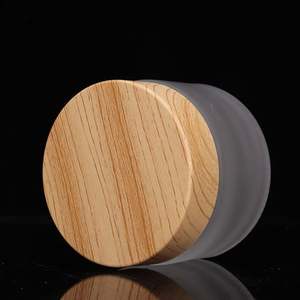 Pot en verre cosmétique givré avec couvercle en bambou écologique et bouchon à vis pour crème contour des yeux, crème et lotion pour soins de la peau - Product Image 3