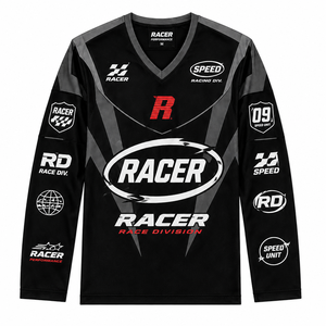 Maillot de motocross unisexe personnalisé à manches longues en mesh pour la course, haut de streetwear pour la moto - Product Image 1