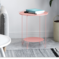 Table basse ronde en métal à 2 niveaux, prêt à personnaliser, moderne, table d'appoint, canapé-lit