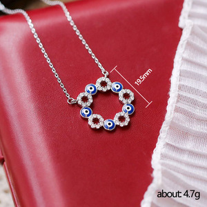Collana con Ciondolo Occhio Turco in Resina per Donna, Gioielli alla Moda - Product Image 5