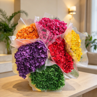 Bouquet d'hortensias naturels préservés, fleurs séchées, arrangement floral pour mariage, maison, Noël, Saint-Valentin, décoration