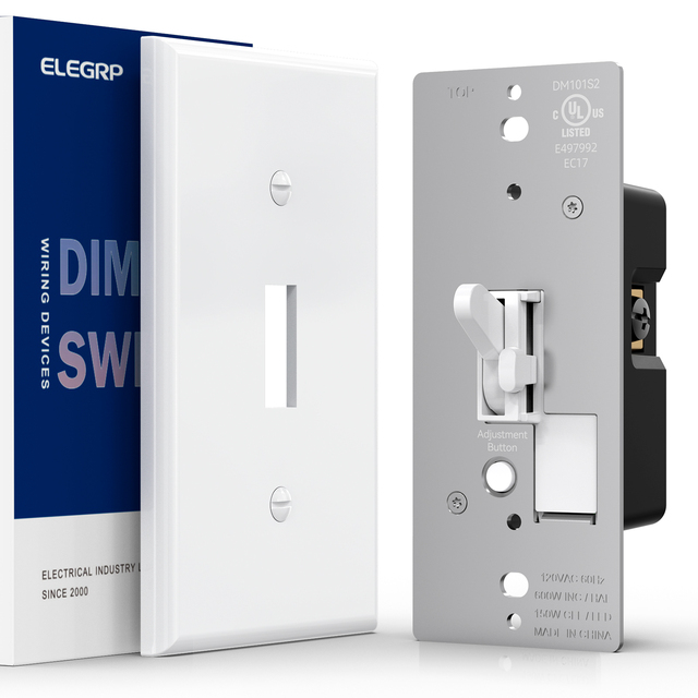 ELEGRP Single Pole or 3-Way Wall Plate Included Digital Toggle Dimmer Switch for LED CFL and Incandescent Light Bulbs