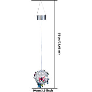 Guirlandes de fleurs décoratives de <span class=keywords><strong>jardin</strong></span> imperméables, plantes, lampes à globe suspendues à LED, boules lumineuses à LED, lumières papillon, lumières solaires d'extérieur - Product Image 4