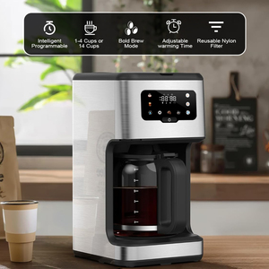 Nouvelle Arrivée 2026 – <span class=keywords><strong>Cafetière</strong></span> Électrique <span class=keywords><strong>Programmable</strong></span> 1050W, <span class=keywords><strong>Capacité</strong></span> 14 Tasses, Anti-Goutte, Écran Tactile LED, Pour Usage Domestique et Cuisine - Product Image 2