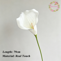 Fleurs artificielles de lys calla en latex de haute qualité, toucher réel, 79 cm, grande taille, fleur blanche pour décorations de mariage