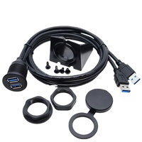 Câble USB 3.0 pour montage sur tableau de bord de voiture, 1M, mâle vers femelle, 3A 5A, charge rapide, étanche, pour camion, bateau, moto, encastrable