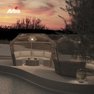 Artie High-End Tuinmeubelen Patio Tuinbank Waterdichte Ronde Modulaire Handgeweven Rattan Sofa Sets - Product Image 3