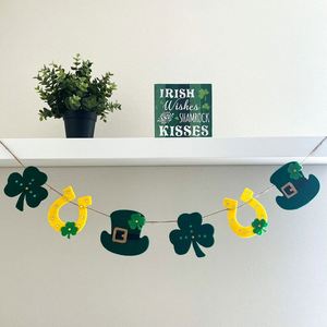 Guirnalda de tréboles de San Patricio para decoración de fiestas, pancarta de fieltro para el Día de San Patricio - Product Image 1