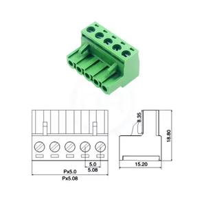 KF 2EDGK + 2EDGV/2EDGRピッチ5.08mmターミナルブロックコネクタ15EDGK + 15EDGV / 15EDGR 5.08ねじソケットPCBねじ - Product Image 4