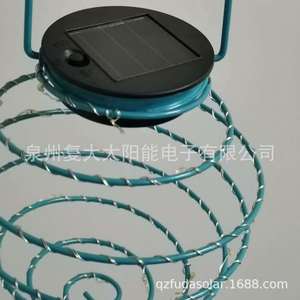 Solar Iron Wire Lantern Spiral Spring <b>Led</b> <b>Light</b> Hanging Outdoor Garden Decor Lighting - Product Image 4
