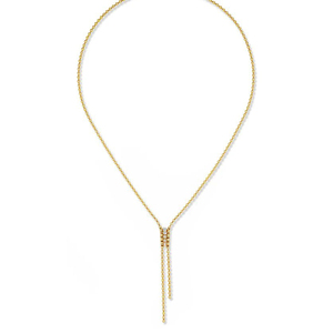 Gemnel Gemini Bolo Y cola gota collar de tenis vaquera Mujer joyería elegante 2mm cadena con cuentas circón Y borla collares - Product Image 3