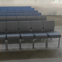 Vente en gros de chaises de théâtre empilées par les fabricants Sièges d'église en métal pour l'auditorium en tissu à bas prix avec accoudoirs pour le hall et l'école