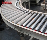 Système de convoyeur à rouleaux automatique en acier inoxydable avec modules de virage flexibles pour la manutention des matériaux dans l'industrie alimentaire