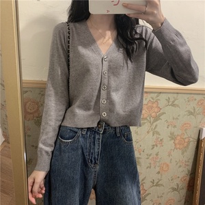 Tùy Chỉnh Hàn Quốc Phong Cách Cắt Đan Cardigan | Lỏng V Cổ Dài Tay Áo Hàng Đầu Cho Lớp, Mùa Thu Của Phụ Nữ Cao Eo Áo Khoác - Product Image 3