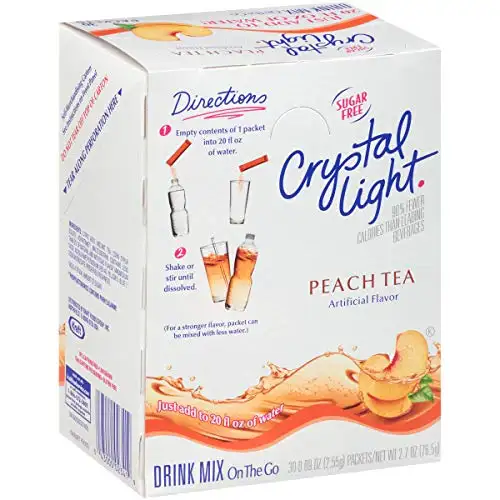 Cristal luz único servir mistura de chá de pêssego, 2.7 oz. no pacote de pacotes go [pacote de 4]