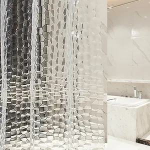 Cortina de ducha de cubo de agua, Material EVA transparente 3D, gruesa, impermeable y a prueba de moho