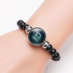 12 zodiaco stella <span class=keywords><strong>oroscopo</strong></span> segno costellazioni braccialetto di perline di pietra Pisces Taurus perline bottone elastico braccialetto di perline di perline - Product Image 1
