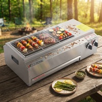 Barbecue au gaz en acier inoxydable robuste DanFuQi, réduction du bruit, nettoyage facile, équipement de cuisine commercial