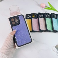 Coque de téléphone antichoc pour iPhone 18 17 16 ProMax en PC rigide et TPU avec paillettes brillantes et protection surélevée de l'objectif de l'appareil photo