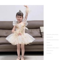 PD07094 Gaun Tutu Balet Anak Perempuan Kostum Tari untuk Pertunjukan Panggung dan Latihan Sehari-hari