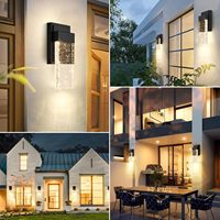 Applique murale extérieure moderne pour maison et jardin, noire, LED, étanche, pour extérieur, blanche