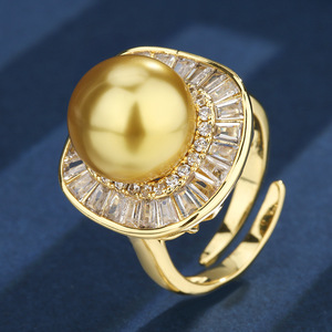 Joyería de Alta Gama Popular, Base de Cobre Chapada en Oro con Perla Amarilla Dorada Cuadrada, para Mujer, 16-12mm - Product Image 3