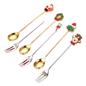Juego de Cubiertos de Acero Inoxidable Más Vendido con Diseño de Silicona de Goma, Incluye Cuchara y Tenedor para Niños, Ideal para Regalo, Procedente de la India - Product Image 1