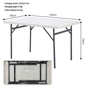 Mesa <span class=keywords><strong>de</strong></span> Picnic Plegable Portátil Resistente para Exteriores, 1.2m, Estructura Metálica Verde, Superficie <span class=keywords><strong>de</strong></span> HDPE, <span class=keywords><strong>Muebles</strong></span> para Camping, Venta al Por Mayor - Product Image 3