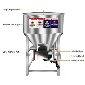 Mélangeur vertical en acier inoxydable pour l'alimentation des animaux, machine à mélanger l'alimentation des animaux de ferme, volailles et bétail - Product Image 4