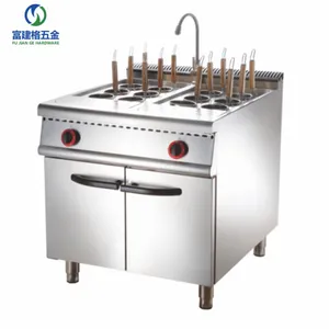 Safety High Efficiency Burner Stainless Steel Gas Pasta cooker with cabinet Commercial Kitchen Equipment