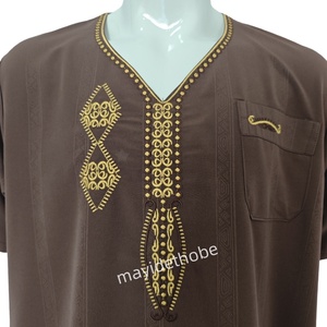 2025 nuevo diseño Thobe marroquí para niños fuente de fábrica ropa islámica modesta para hombres vestido bordado árabe transpirable para - Product Image 4