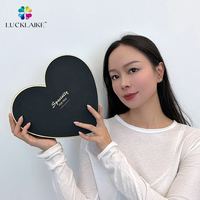 Emballage cadeau de luxe Emballage en carton personnalisé pour la Saint-Valentin Boîtes noires en forme de coeur pour cadeau chocolat amour