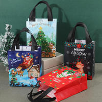 Sac cadeau de Noël en non-tissé laminé, réutilisable et imperméable, idéal pour les fêtes et le shopping, vente en gros usine