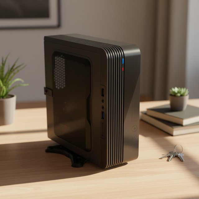 Sohoo S103 Ultra Mini-ITX Horizontal Plastic VESA Mountable Computer Case with USB Front Ports and Space Saving Features