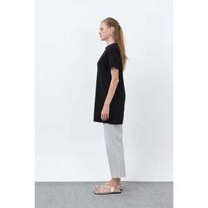 เสื้อยืดผู้หญิงสไตล์มินิมอล แขนยาวแบบปกติ แต่งขอบยางยืด - Product Image 6