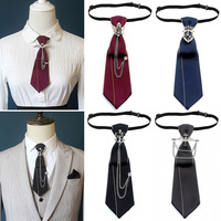 Direct usine Nœud papillon pour hommes et femmes, style européen et américain, à fixation facile, accessoires vestimentaires pour col, métallique uni