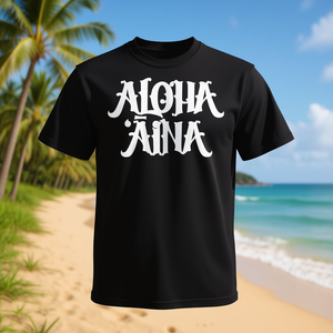 Camiseta Aloha Aina Hawaiian Heritage negra para hombre, talla mediana - Product Image 3