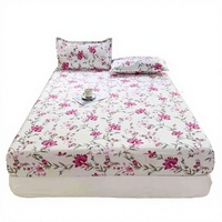 Fournisseur d'usine ODM/OEM – Ensemble de 3 draps plats en microfibre imprimés motif floral, taies d'oreiller, anti-boulochage, anti-statique pour lit King Size