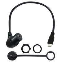 Kostenlose Probe Wasserdichtes 90-Grad-USB-2.0-Verlängerungskabel mit Micro-Stecker auf Micro-Buchse für Panelmontage