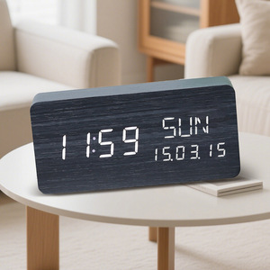 Reloj Despertador Digital Electrónico Multifuncional de Madera con Calendario, Semana y LED, Control por Voz, Creativo, para Estudiantes, para Escritorio o Mesita de <span class=keywords><strong>Noche</strong></span> - Product Image 4