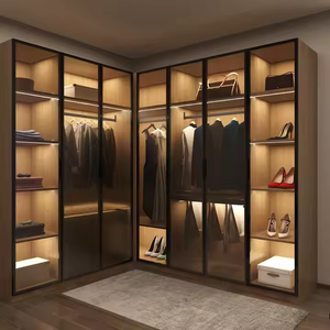 Haute qualité moderne MDF Almirah armoire en bois placard verre meilleur prix armoire de rangement pour chambre salon pour hôtel école - Product Image 1