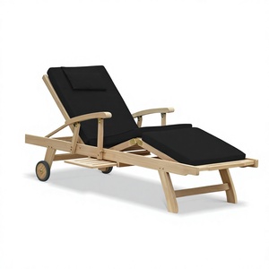 Tumbonas Reclinables de Madera Maciza de Teca de Lujo Modernas para Jardín Tropical y Muebles de Playa para Villas - Product Image 5