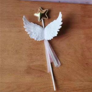 Internet celebrità acrilico <span class=keywords><strong>angelo</strong></span> ala torta decorazione <span class=keywords><strong>buon</strong></span> <span class=keywords><strong>compleanno</strong></span> carta da forno bandiera in ornamento decorazioni per feste in magazzino - Product Image 2