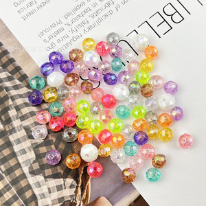 Acrylic Faceted Flat Beads 8mm Iridescent Color For Bracelet Making Jewelry Components - Product Image 2