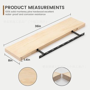 Wall Mounted Wooden Floating <b>Shelf</b> Rectangle Multipurpose Durable Storage <b>Rack</b> For Home Office Bathroom - Product Image 3