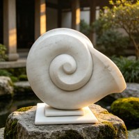 Par de Leones de Mármol Beige con Escudo, Estatuas Europeas de Leones Sentados para Decoración de Puertas de Villas y Patios