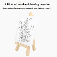 Huixishi Mini Chevalet et Tableau de Dessin pour Enfants en Papier et Bois de Pin avec Cadre pour Peinture à l'Huile Acrylique, pour Graffiti et Peinture Manuelle DIY
