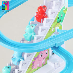 SY con pilas dinosaurio carreras carril coche ranura juguetes <span class=keywords><strong>Dino</strong></span> escalera escalada pista deslizante juguete - Product Image 2